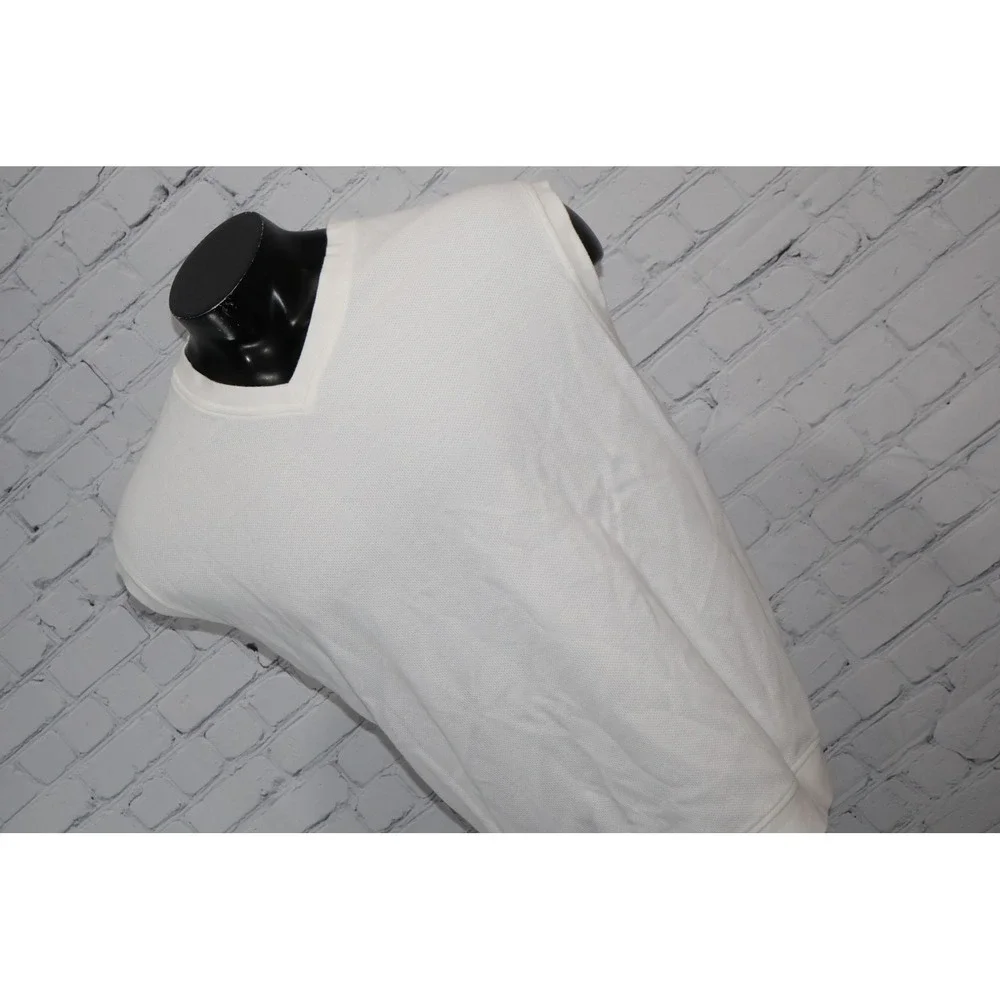 Callaway Golf Sport Men XL White V-Neck Sleeveless Sweater Vest Cotton Knit
